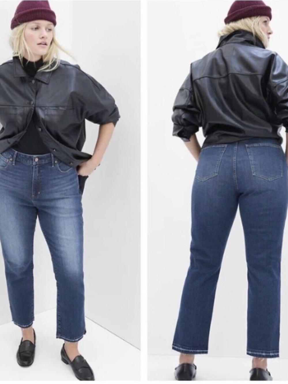 GAP Vintagr slim sky high Straight Jeans in Dark Blue